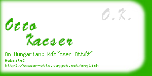 otto kacser business card